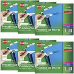 Avery WorkSaver Tab Inserts, 2 Inches, White, 100 Inserts Per Pack, 6 Packs, 600 Inserts Total (11136)