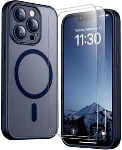 SPIDERCASE Designed for iPhone 13 Pro Max Case, Magnetic Translucent with 2PCS Tempered Glass Screen Protector Anti-Fingerprint Phone Case for iPhone 13 Pro Max 6.7'',Blue