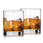 SAKI Old-Fashioned Whiskey Glasses Set of 2 | Heavy Base & Thick Walls | Perfect for Scotch, Mixed Drinks, Wine, Bourbon, Juice, Water and Cocktail Drinks 300 ML