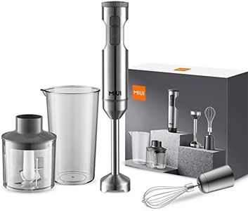 MIUI Hand Immersion Blender, Powerful 1000W 4-in-1, 9-Speed Immersion Multi-Purpose Stainless Steel Stick Blender,700ml Mixing Beaker,500ml Food Processor,Whisk