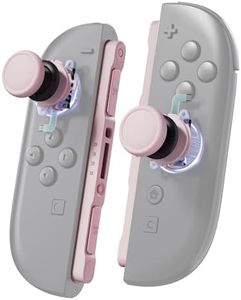 eXtremeRate Replacement 3D Joystick & Thumb Grips & Side Rail Shell Buttons for Nintendo Switch 2 JoyCon, Console Rail Stickers Left Right Analog Thumbsticks Caps for Switch 2 - Cherry Blossoms Pink