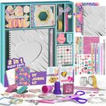 2-Pack Mega DIY Journal Kit - Gifts for Girls Ages 8 9 10 11 12 13 14 Year Old - Cool Birthday Gifts Ideas for Girls - Easter Art & Crafts for Tween Kid - Teen Girls Trendy Stuff - Scrapbook & Diary Set