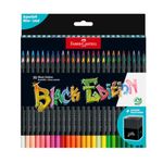 Faber-Castell Black Edition Colored Pencils - 50 Count, Black Wood and Super Soft Core Lead, Color Pencil Set for Artists, Art Supplies for Teens, Adults, Beginners, and Kids