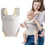 SERAPHY Baby Carrier with Pocket, 4-in-1 Easy to Wear Ergonomic Adjustable Breathable Carrier Slings, Perfect for Newborn to Infants up to 15KG Toddlers - Grey