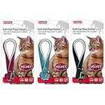 Beaphar Cat Flea Velvet Collar, Pack of 2, (Colours May Vary) Black/ Red/Dark Blue