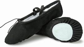 Nexete Men Ballet Dance Yoga Gymnastics Split-Sole Canvas Adult Shoes Slipper Black Size: 8