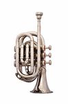 BAND DIRECTOR CHOICE! NEW SILVER Nickel BbFLAT POCKET TRUMPET+FREE CASE+M/P