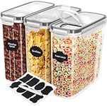 KICHLY Cereal Storage Container (Set of 3) – BPA Free Plastic – Airtight Kitchen Storage Containers -Dry Food Storage – Cereal Dispenser for Kitchen & Pantry