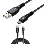 TECHGEAR USB C to USB A Cable 2M STRONG Braided USB C Data & Charger Cable Compatible for Amazon Fire HD 8 12th/10th Gen Fire HD 10/Plus/Kids Pro 2021/2019 11th/9th Gen, Fire 7 2022 12th Gen tablet