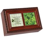 Cottage Garden Irish Blessings Outnumber Woodgrain Rope Trim Petite Jewelry Music Box Plays Irish Lullaby