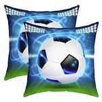 Football Throw Pillow Cover American Soccer Ball Sports Cushion Case for Home Living Room Decor Reversible Urban Ball Gaming Decorative Throw Cushion Case 18"x18"