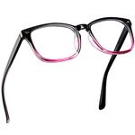 Epova TR90 Blue Light Blocking Glasses for Women and Men-Lightweight Computer/Reading/Gaming/TV/Phones Glasses-Anti Eyestrain & UV Glare, Classic Square Eyeglasses Frame with Case, Black Red