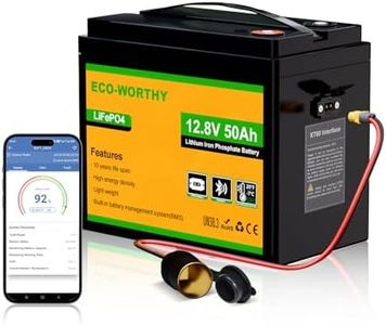 ECO-WORTHY LiFePO4 Batterie 12V 50Ah mit XT60 Bluetooth BMS Low Temperature Schutz und 4000-15000 Zyklen 640Wh Lithiumbatterie für Trolling-Motor,Boot