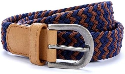 Peppercorn Kids Boys Braided Stretchy Cord Belt - Maroon/Navy - Age (8-14 Yr)