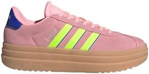 adidas Women's VL Court Bold Sneaker, Pink Spark/Lucid Lemon/Lucid Blue, 10