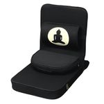 Friends of Meditation Large Relaxing Buddha Meditation Chair with Back Support Cushion (100% Cotton, Black, Seat Size: 21x18 inches)