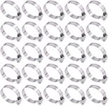 Swpeet 25Pcs 1-2inch (27-51mm) Hose Clamp 304 Stainless Steel Adjustable Range Worm Gear Hose Clamp Fuel Line Clamp Perfect for Plumbing, Automotive and Mechanical Applications