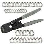 ISPINNER PEX Crimping Tool, Clamp Cinch Crimp Tool Crimper for Stainless Steel PEX Clamps from 3/8" to 1", with 40pcs PEX Crimp Rings 3/8" 1/2" 3/4" 1"