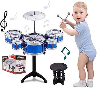 Kids Drum Set Toddler Instrument Set Educational Percussion Stimulating Children’s Creativity Drum Set for Kids Boys and Girls Blue