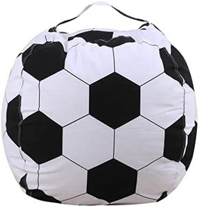 SAFIGLE Football Storage Bag Football Toys Basketball Toy Soccer Bean Bag Stuffed Animal Storage Bag Bean Bag Chair Cover Zipper Beanbag Stuffed Animal Toy Storage Football Bean Bag White