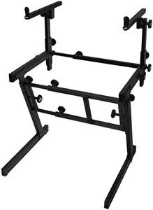 On-Stage KS7365EJ Pro Heavy-Duty Folding-Z Keyboard Stand with 2nd Tier,Black