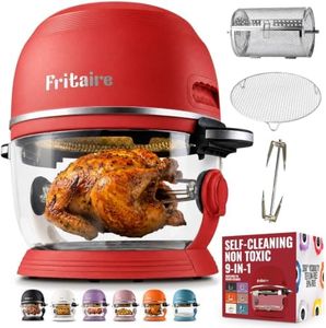 Non Toxic Air Fryer™ - Glass AirFryer 5 Quart w/ 360 Visibility, Self-Cleaning, 400F Vortex Air Fryer for Even Cooking, BPA-Free Teflon Free, 6-in-1 Functions, Rotisserie, Roast, Bake, Cherry