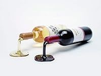 Beyond123 Spilled Wine Bottle Holder - Fun and Unique Way to Display Your Favorite Wine - Red and White (Set of 2)