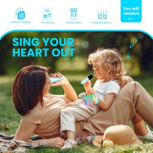 Kids Bluetooth Karaoke Machine – Portable Music Player, Blue