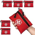 Swiss Safe Survival First Aid Kit Pocket Sized Poich, Lightweight & Compact with Dual Zippers, 64 Piece x 5 Pack
