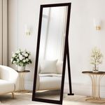 kaevion Brown 5 Feet PVC Full Length Floor Standing Framed Mirror | Vertical HD Glass Full Body Mirror | Living Room Standing Cheval Mirrors –Home and Decor Bedroom Mirror- Brown
