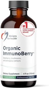 Designs for Health Elderberry Syrup with Wild Cherry Bark - Organic ImmunoBerry Liquid - Astragalus, Shiitake + Maitake Mushroom - Immune Support Supplement for Adults + Kids (118 Servings / 4oz)