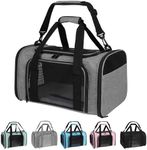 Yipincover Carriers Soft-Sided Pet Carrier for Medium Large Cats Dogs 15lbs 20lbs,Ventilated Design,Portable Carry Handle,Collapsible Carrier for Kitten Puppy(X-Large,Grey&Black)