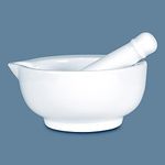 Wilkie Brothers Bone Porcelain Mortar & Pestle, 9 cm, White