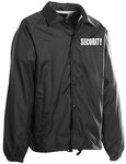 First Class 100% Nylon Windbreaker with Security I.D I, Black, Large