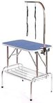 Pedigroom Stainless steel dog grooming table large portable mobile blue