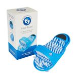 Shower Foot Scrubber, Slipper Massager Cleaning Brush, Exfoliating Feet Scrubber for Shower, No Bending Feet Brush, Foot Spa Scrubbing Brush, 1000 Bristles & Pumice Stone for Soft Smooth Feet, Blue