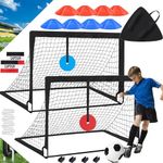 TGLTIC Soccer Nets for Backyard Kids, 2 of 4X 3FT Portable Indoor+Outdoor Soccer Goal Training Equipment, 2 Soccer Target and Carry Bag, Pop Up Soccer Goals Nets Set for Kids