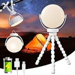 Outdoor Camping Lantern,Flexible Tripod Clip On Portable Camping Lights for Tent,3600mAh Rechargeable Camping Lamp,IP65 Waterproof Emergency Tent Light,Lamparas Recargables para Apagones,Camping Gear