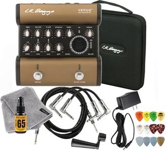 L.R. Baggs Venue DI Acoustic Guitar Preamp Direct Box Studio and Stage Pedal Tonebird Bundle with Cable, Polish Cloth, Dunlop Picks, Tonebird 9V Adapter