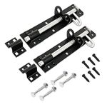 onesto Pack of 2 - Gate Bolt Lock Shed Door Lock Heavy Duty Brenton Bolt as Garden Gate Lock Steel Powder Coated for Extra Security, Black (8” (202mm))