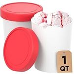 StarPack Home Ice Cream Freezer Storage Containers Set of 2 with Silicone Lids