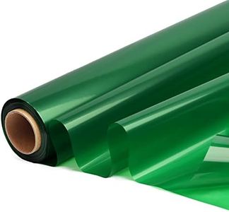 CMFYHM Green Cellophane Wrap Roll,Colorful Cello 34 In Wide X 100 Ft Long, Translucent Colored Cellophane Wrapping Paper for Gift Baskets Wrap, Treats, Holiday, DIY Arts Crafts Decoration (Green)