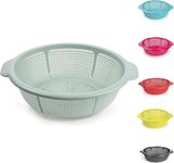 Plastic Colander Food Sieve Strainer Basket for Food Washing Draining Pasta Spaghetti Rice Salad Vegetable Kitchen Cooking Hobby (31cm - Mint Green)