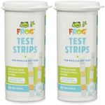 FROG Test Strips for Pools and Hot Tubs - Accurate Indicator for Free Chlorine or Bromine Levels, pH, Total Alkalinity and Total Hardness - Easy Water Testing - 50 Test Strips - 2 Pack