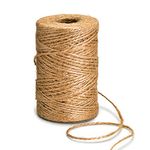 Green Thumbz Garden Twine - 3 Ply (500ft / 150m roll) Brown Garden String - 1 Roll Jute String for DIY Crafting, Decoration, Floral Arrangement, and Gift Packaging - Strong Jute Twine for Gardening