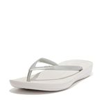 FitFlop Women's iQushion Ergonomic Flip Flops - Lightweight & Comfortable with Natural Arch Support - Silver - 5 UK