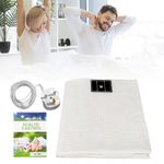 Grounding Bed Sheet, Grounding Mat Earthing UK with 10% Silver Fiber & 90% Organic Cotton for Improved Sleep Natural Wellness and Healthy Earth Energy Mat (153×203cm)