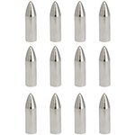 ZYAMY 12pcs Field Tips Target Point Arrowhead Arrow Heads 100 Grain Glue on Target Stainless Steel Arrow Points Wood Arrow Tips for ID 8mm Arrow Archery Accessories, Silver