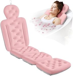 Full Body Bath Pillow for Bathtub, Thick Bathtub Cushion with Laundry Bag, Luxury Tub Pillow for Bath for Headrest Neck and Back Support Pink 60" x 16"