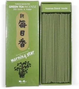Nippon Kodo Incienso Morning Star Té Verde, Incienso de Estilo Japonés de 200 barritas, Incluye incensario